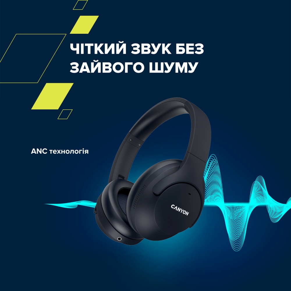 В интернет магазине Гарнитура CANYON OnRiff 10 ANC Bluetooth Black (CNS-CBTHS10BK)