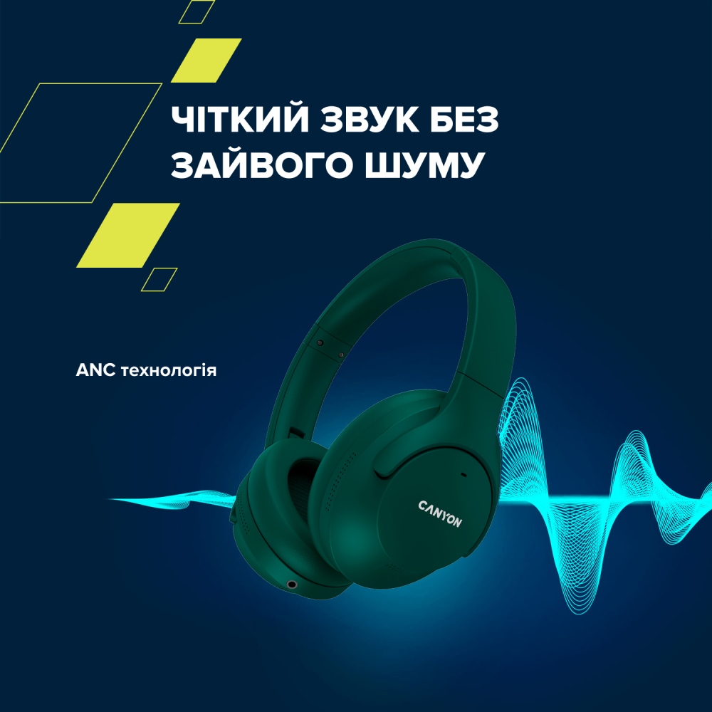 Покупка Гарнітура CANYON OnRiff 10 ANC Bluetooth Green (CNS-CBTHS10GN)