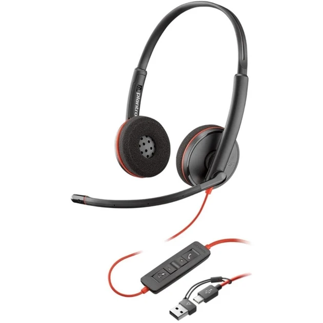 Гарнітура POLY On-ear Blackwire 3220 Black (8X228AA)