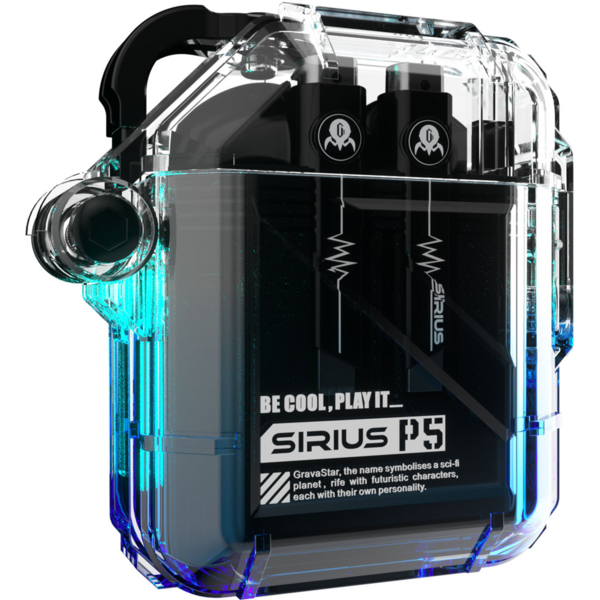 Гарнитура GRAVASTAR Sirius P5 Transparent Blue (GRAVASTARP5_XTAL_BLU_V2) Акустическое оформление закрытые