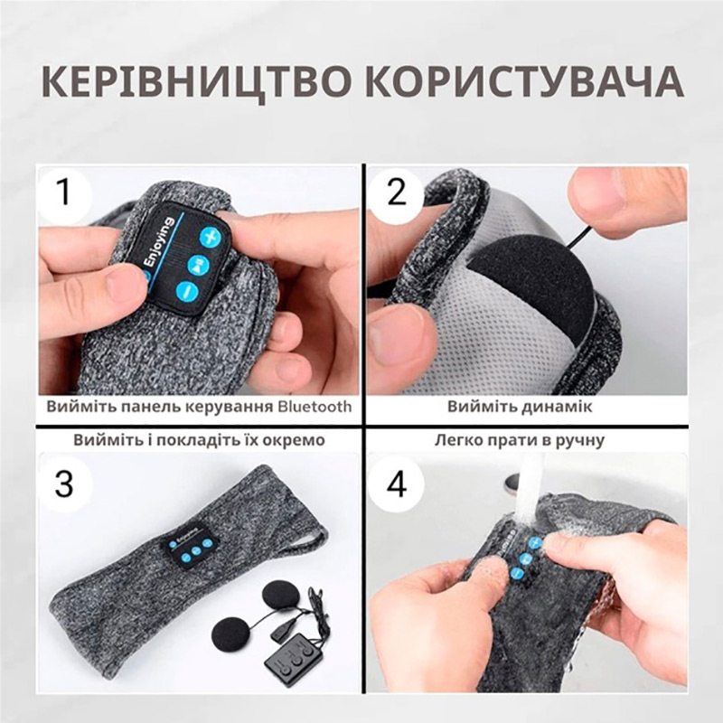 Зовнішній вигляд Пов'язка з навушниками INSPIRE Headband Black (Hebabl)