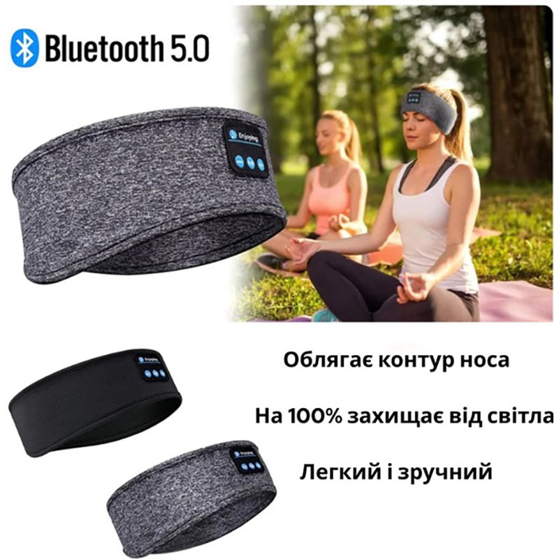 Пов'язка з навушниками INSPIRE Headband Black (Hebabl) Конструкція накладні (накладаються на вухо)