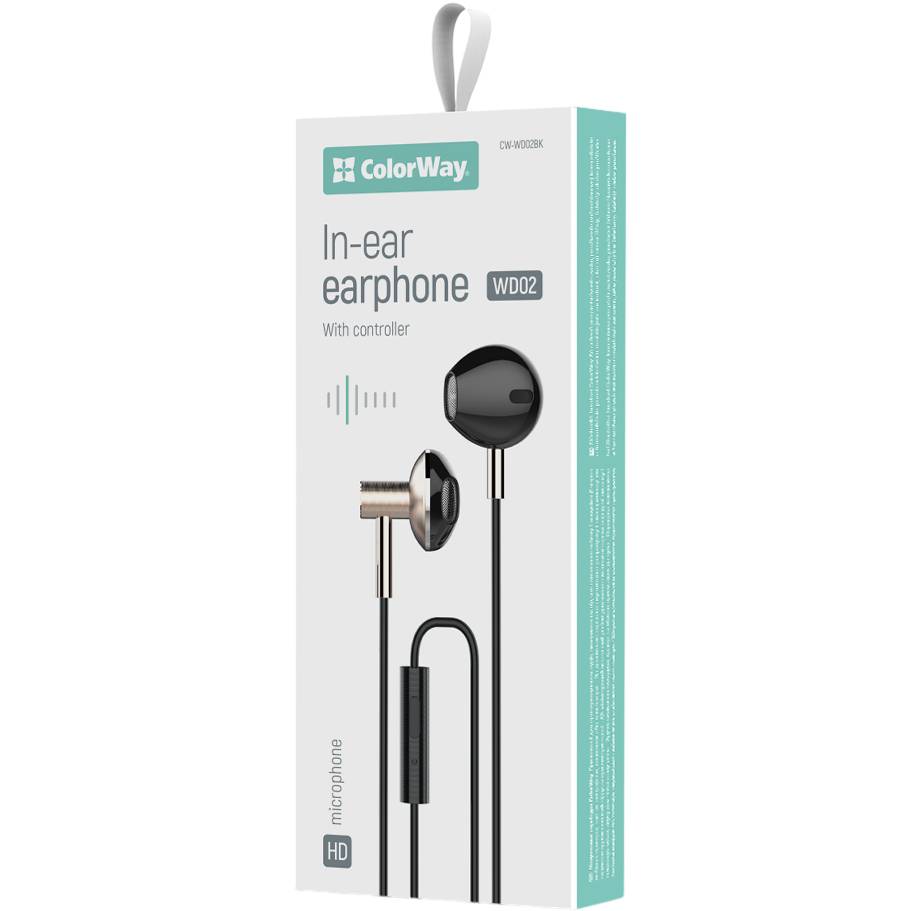 Гарнитура COLORWAY 3.5 mm Wired Earphone Blast 2 Black (BO3PS5I01-4) Акустическое оформление закрытые