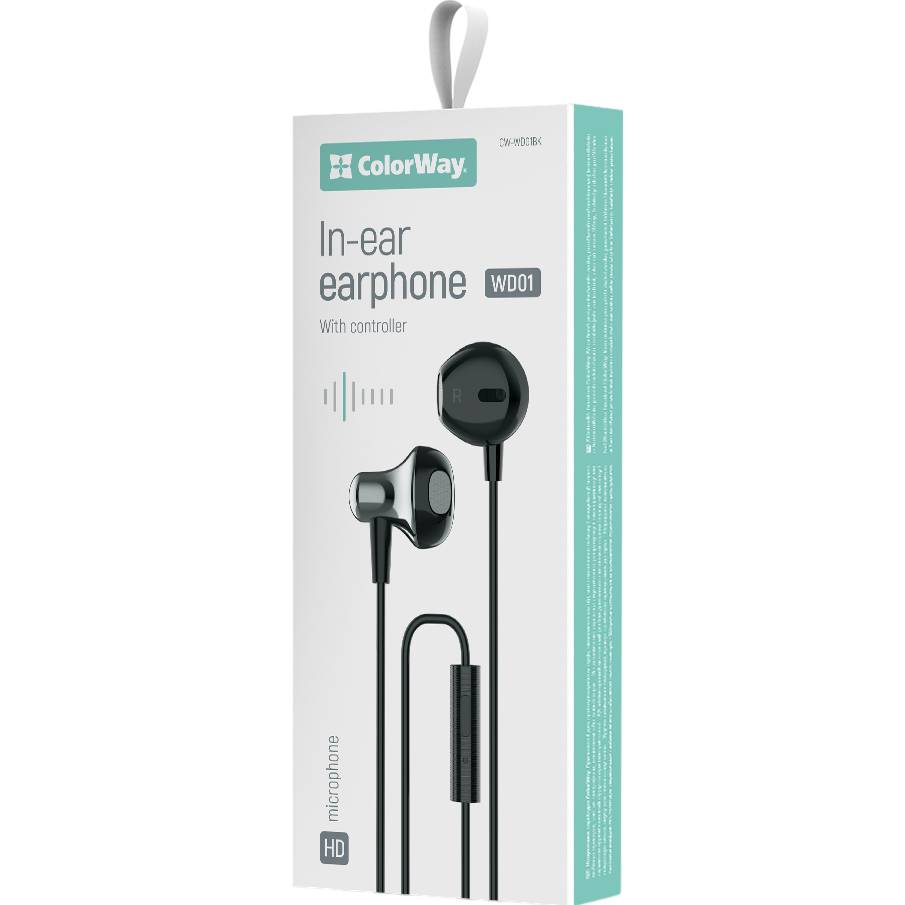 Гарнітура COLORWAY 3.5 mm Wired Earphone Blast 1 Black (BO3PS5I01-4) Кріплення без кріплення