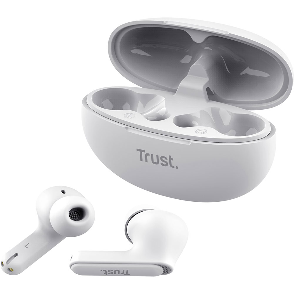 Гарнитура TRUST Yavi Bluetooth ENC Earbuds White (25172) Дополнительно сенсорное управление; возможности управления: ответить/закончить разговор, управление плеером, активация голосового помощника; в комплекте 2 пары сменных амбушюр