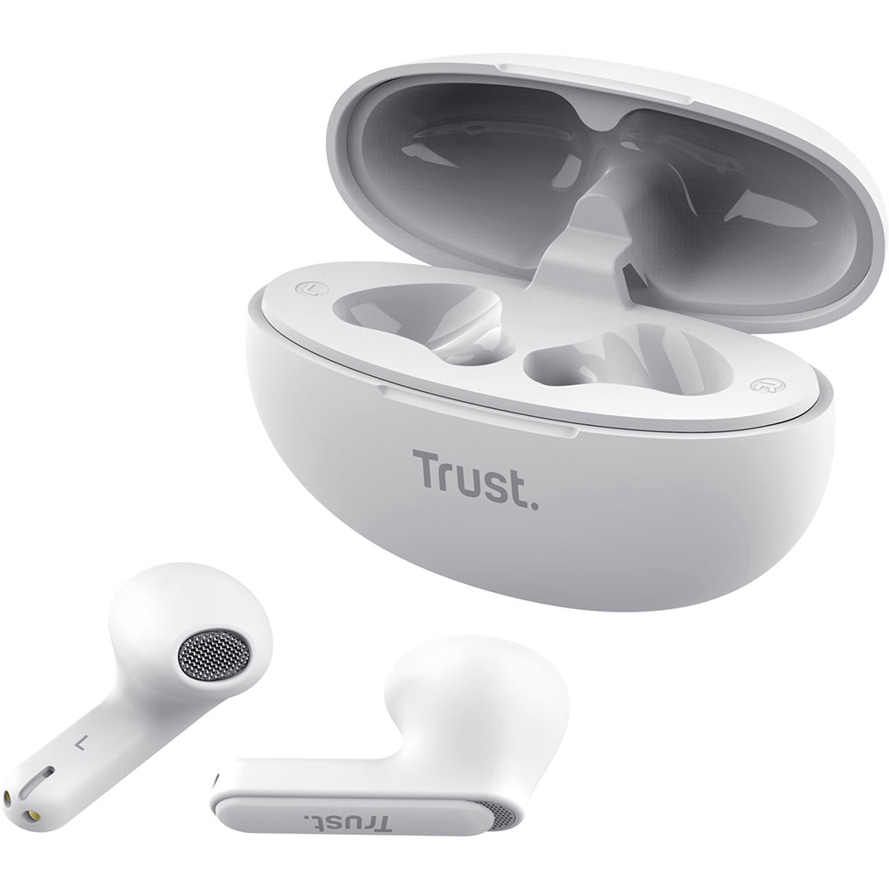 Гарнітура TRUST Yavi Bluetooth ENC Earphones White (25173) Додатково сенсорне керування; можливості управління: відповісти/закінчити розмову, керування плеєром, активація голосового помічника; у комплекті 2 пари змінних амбушюр