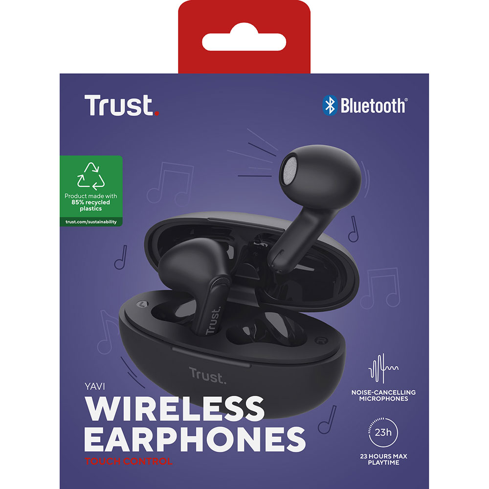 В інтернет магазині Гарнітура TRUST Yavi Bluetooth ENC Earphones Black (25298)