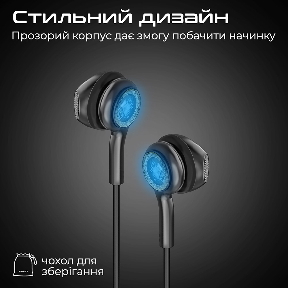 Гарнитура Promate Lumibuds Black (lumibuds-c.black) Конструкция вкладыши (в ушную раковину)