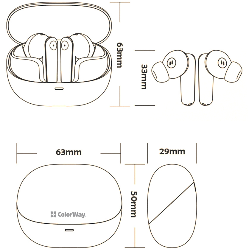 В Фокстрот Гарнитура COLORWAY Slim TWS-1 Earbuds Long Life Beige (CW-TWS1BE)