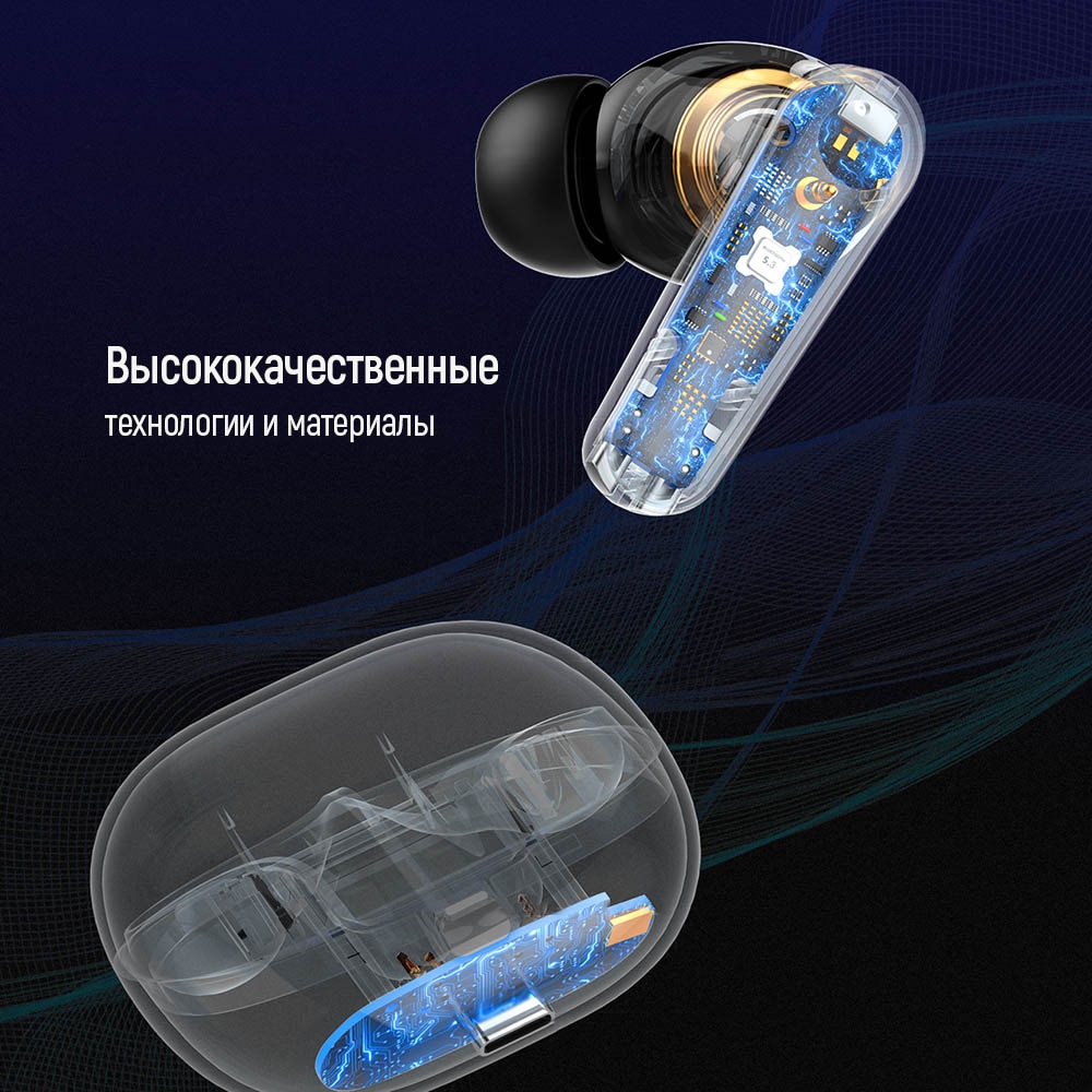 В Фокстрот Гарнитура COLORWAY Slim TWS-1 Earbuds Long Life Black (CW-TWS1BK1)