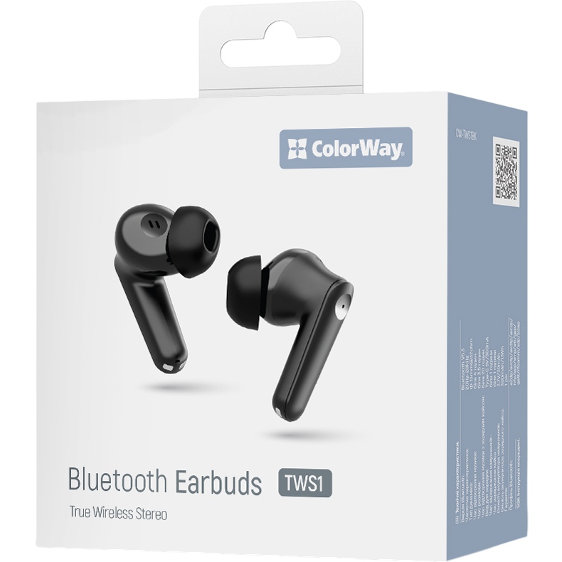 Покупка Гарнитура COLORWAY Slim TWS-1 Earbuds Long Life Black (CW-TWS1BK1)