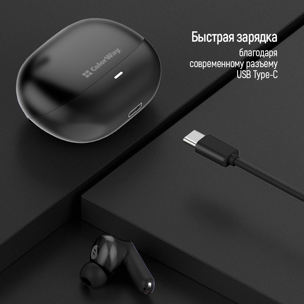 В интернет магазине Гарнитура COLORWAY Slim TWS-1 Earbuds Long Life Black (CW-TWS1BK1)