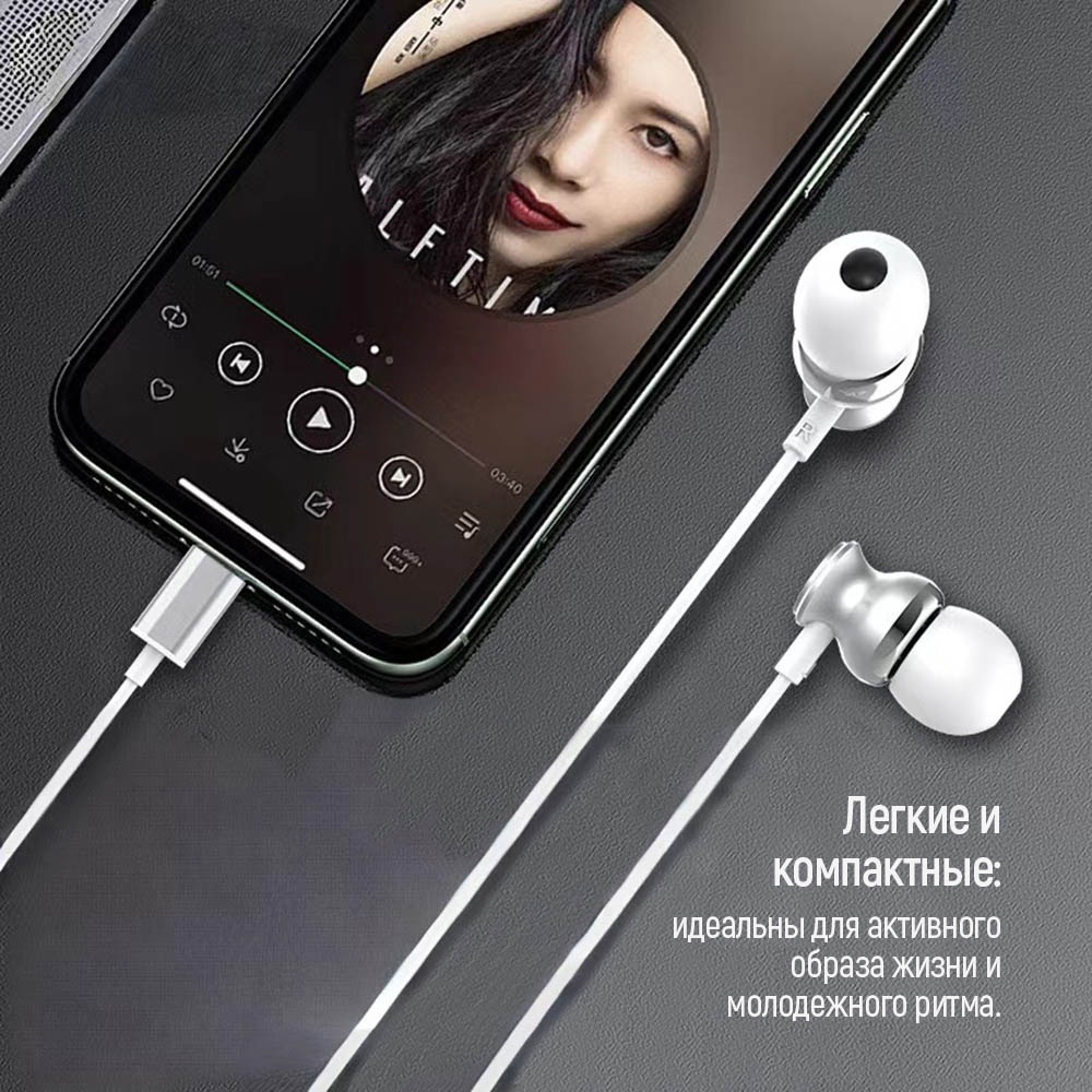 Изображение Гарнитура COLORWAY Wired Earphone UrbanBeat White (CW-WD03WT)