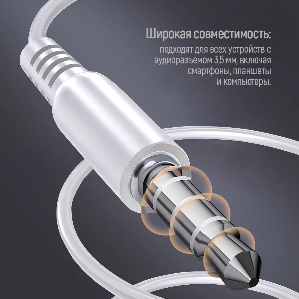 Зовнішній вигляд Гарнітура COLORWAY Wired Earphone UrbanBeat White (CW-WD03WT)