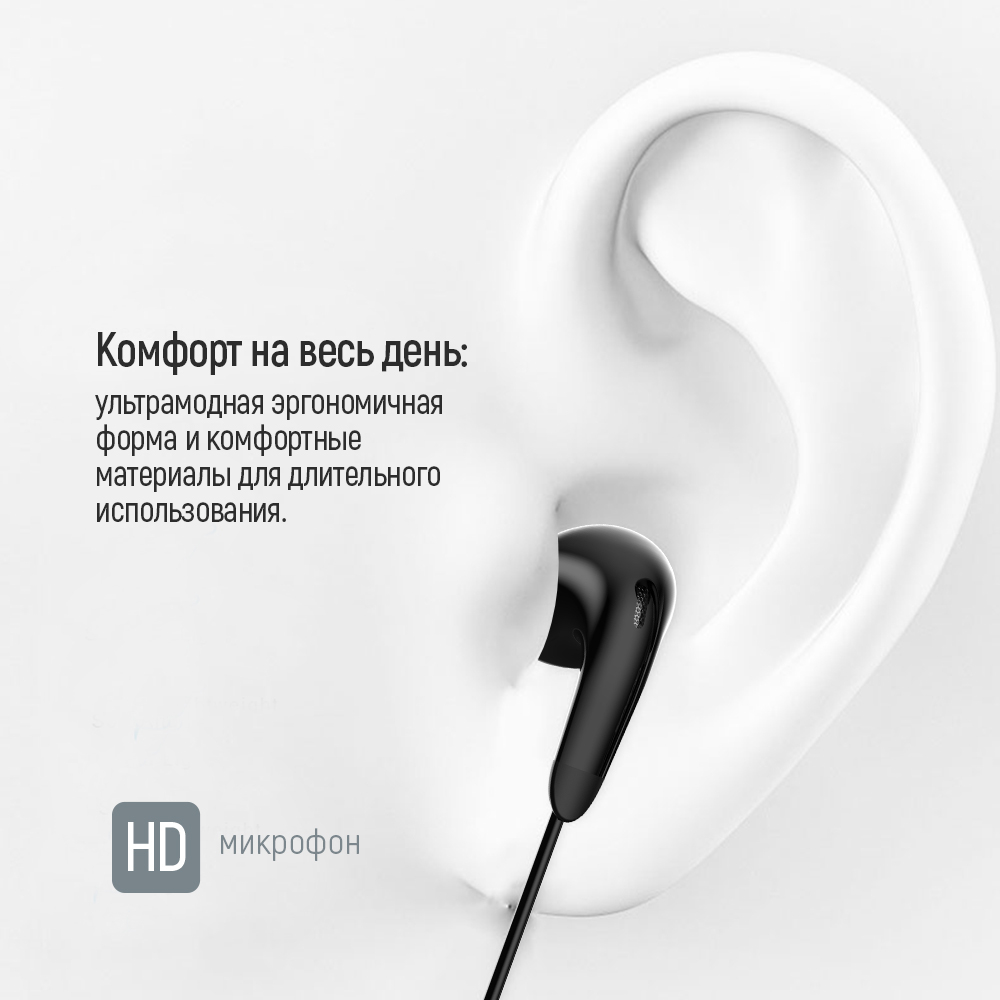 Гарнітура COLORWAY Wired Earphone Sound Wave Black (CW-WD04BK) Конструкція внутрішньоканальні (у вушний канал)