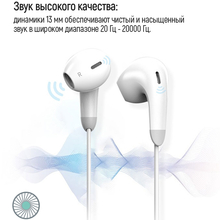 Гарнітура COLORWAY Wired Earphone Sound Wave White (CW-WD04WT)