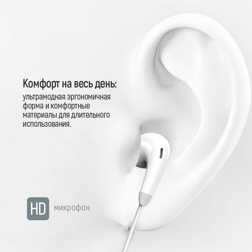 Гарнітура COLORWAY Wired Earphone Sound Wave White (CW-WD04WT) Конструкція внутрішньоканальні (у вушний канал)