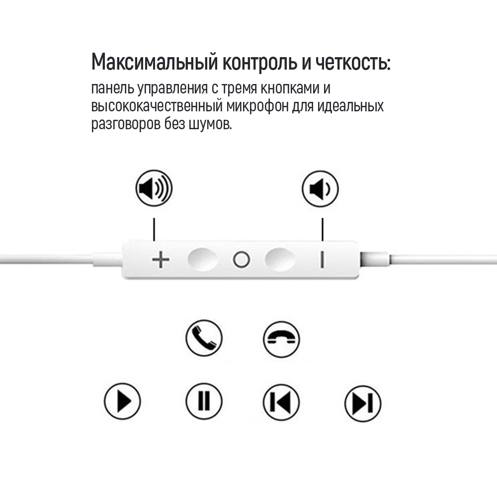 Зображення Гарнітура COLORWAY Wired Earphone Sound Wave White (CW-WD04WT)