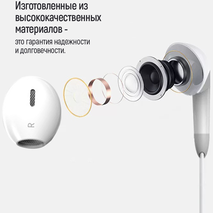 Гарнітура COLORWAY Wired Earphone Sound Wave White (CW-WD04WT) Кріплення без кріплення