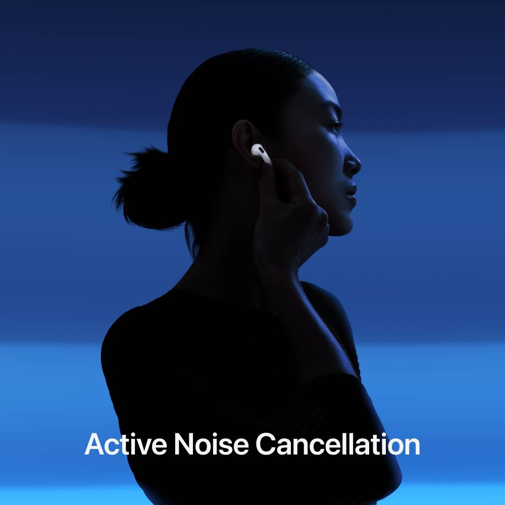 Гарнитура APPLE AirPods 4 with Active Noise Cancellation (MXP93ZE/A) Дополнительно кабель в комплект не входит, активное шумоподавление, адаптивный звук, режим прозрачности, изоляция голоса, система вентиляции для выравнивания давления