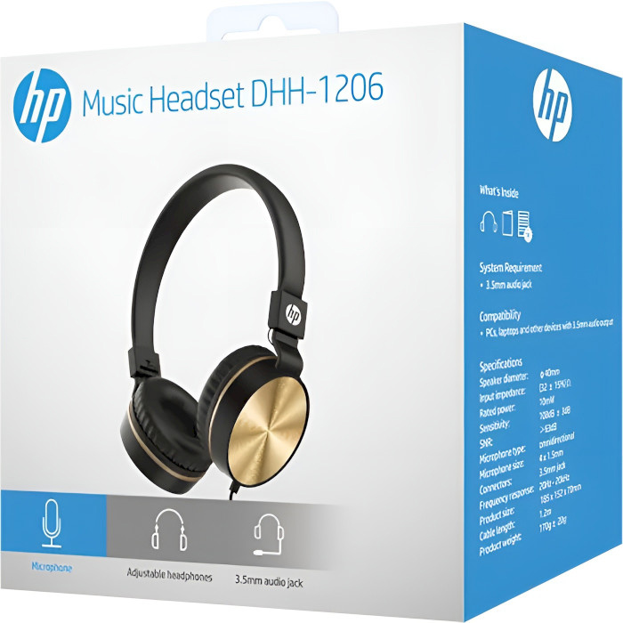 Гарнитура HP DHH-1206 Black (DHH-1206BK) Крепление дуга (над головой)