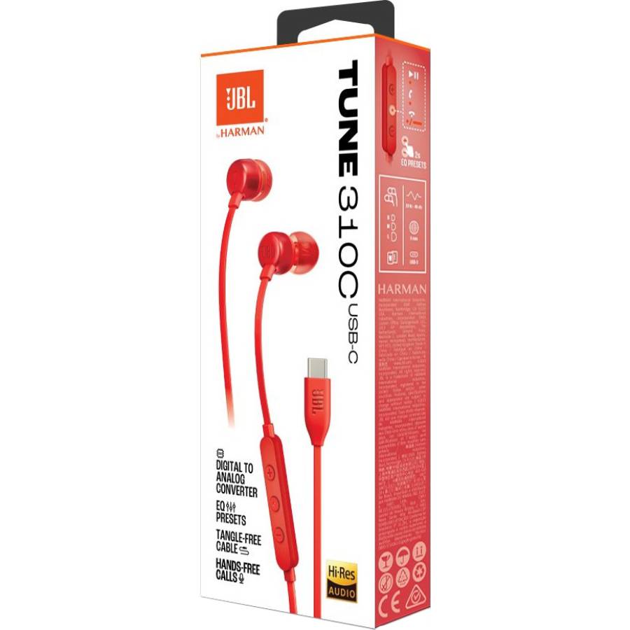 Заказать Наушники JBL Tune 310C USB-C Red (JBLT310CRED)