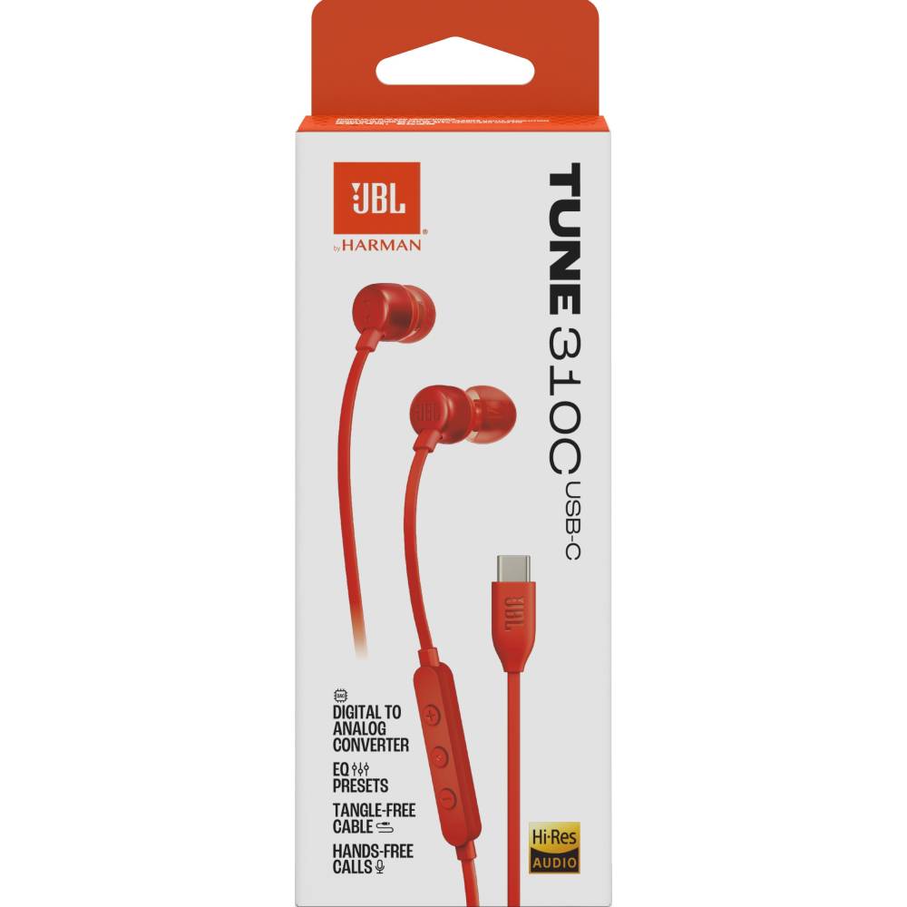 Фото Наушники JBL Tune 310C USB-C Red (JBLT310CRED)