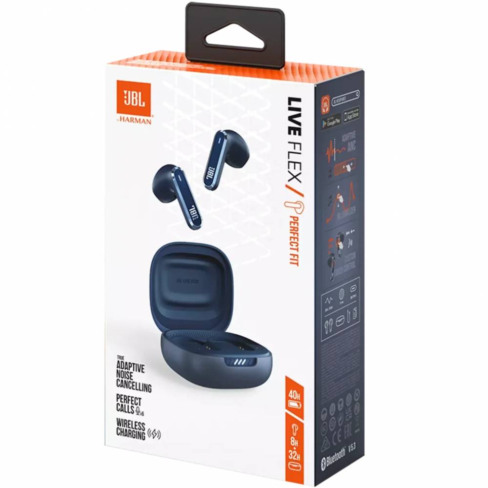 В Україні Гарнітура JBL LIVE FLEX Blue (JBLLIVEFLEXBLU)