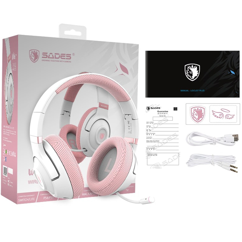 Изображение Гарнитура SADES SA-205 Whisper White/Pink (sa205whp)