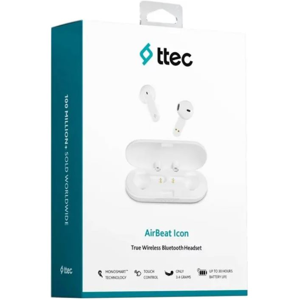 Внешний вид Гарнитура TTEC AirBeat Icon White (2KM143IB)