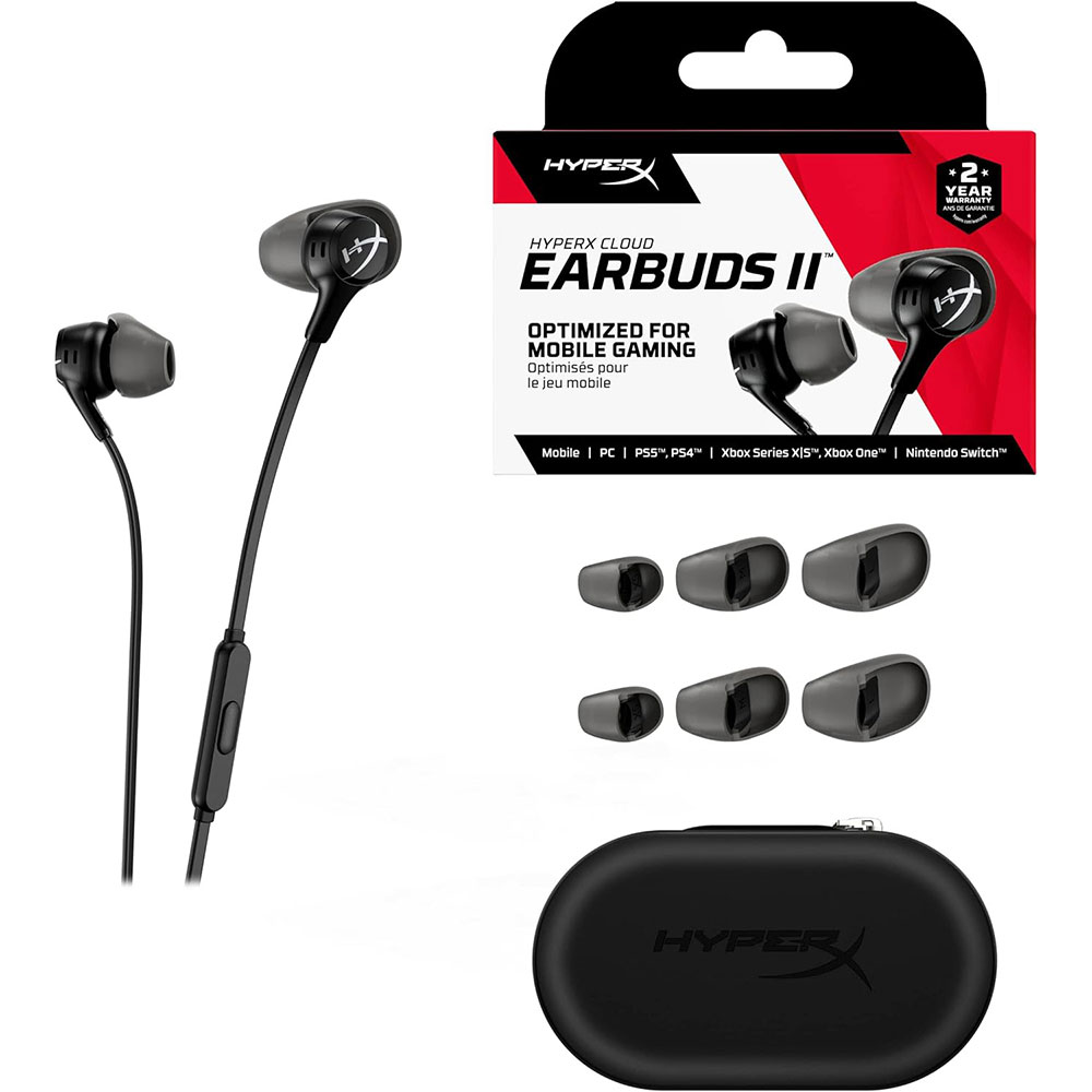 Зовнішній вигляд Навушники HyperX Cloud Earbuds II Black (70N24AA)