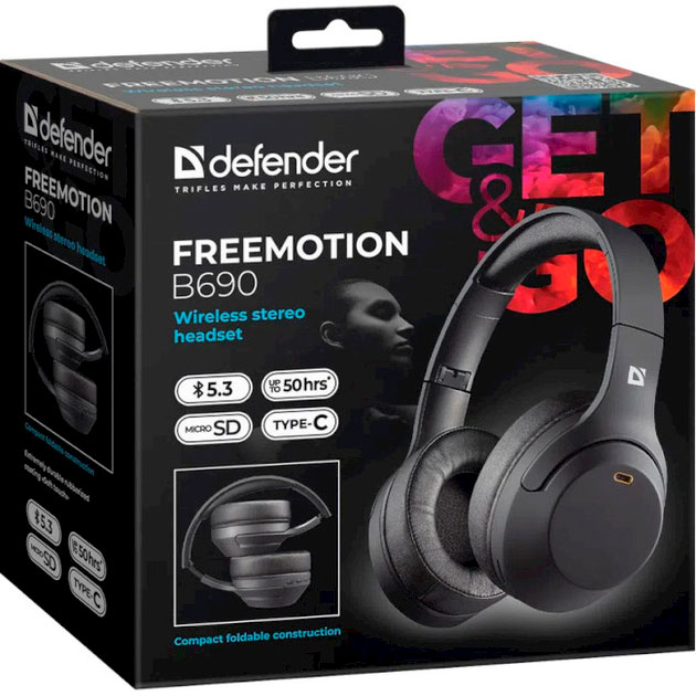 Фото Гарнітура DEFENDER FreeMotion B690 Black (63690)