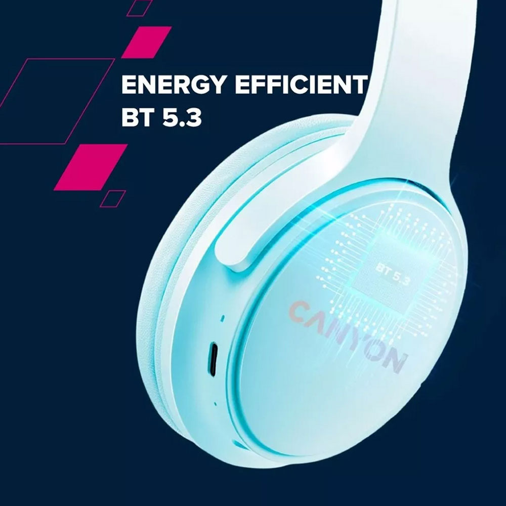 В интернет магазине Гарнитура CANYON OnRiff 4 Bluetooth Blue (CNS-CBTHS4BL)