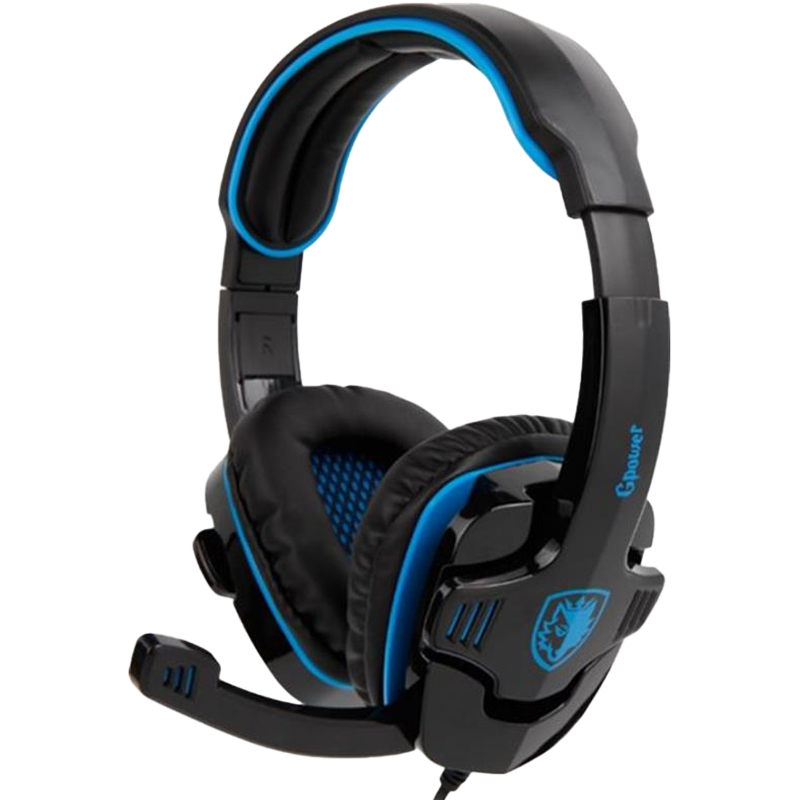 Гарнитура SADES SA-708GT Black/Blue (sa708blj) Крепление дуга (над головой)