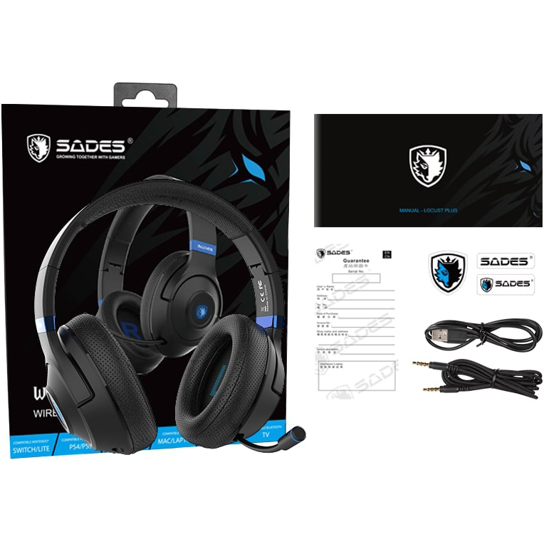 В Україні Гарнітура SADES SA-205 Whisper Black/Blue (sa205bkb)