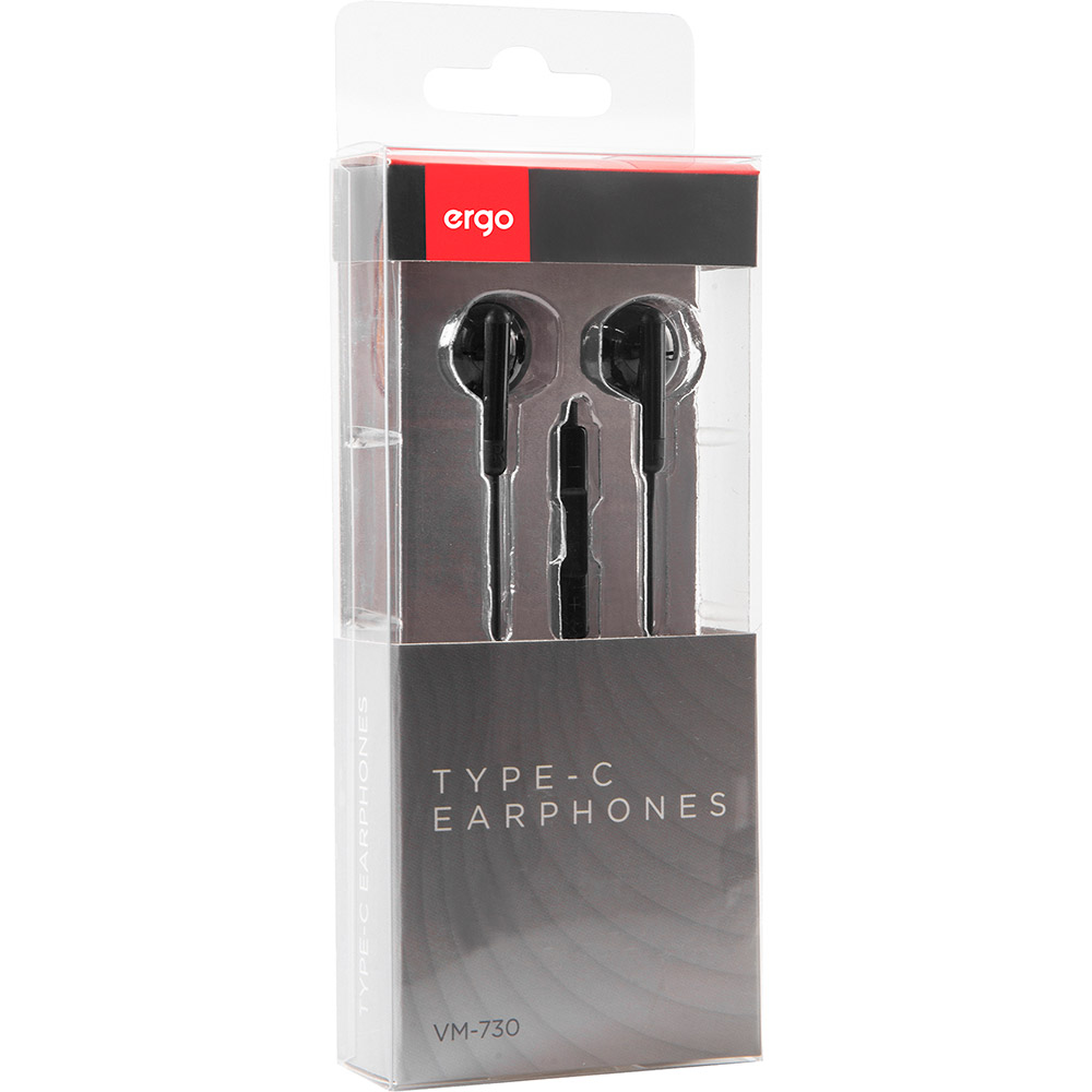 Гарнітура ERGO VM-730 Type-C Earphones Black (VM-730K) Конструкція вкладиші (у вушну раковину)