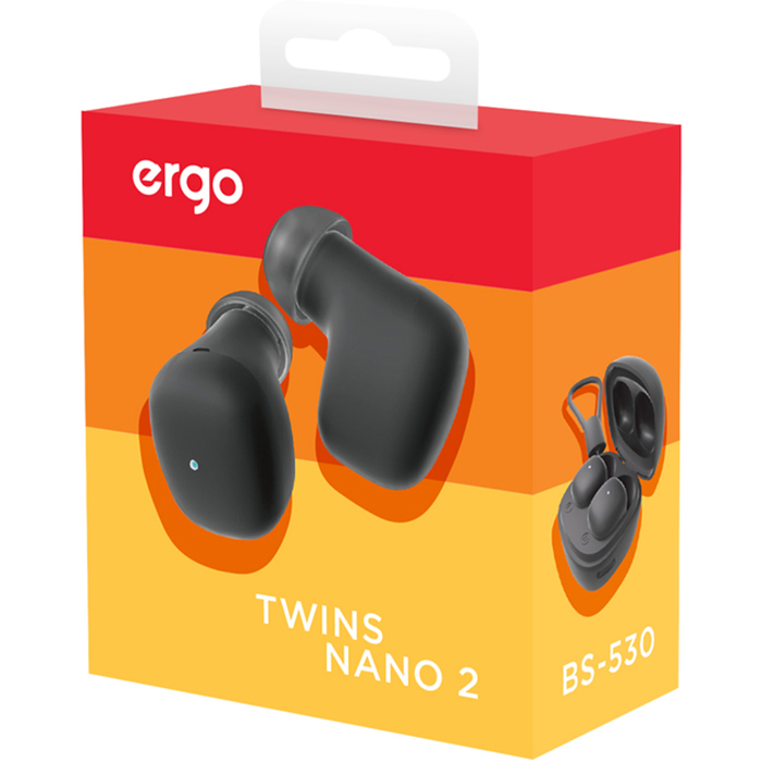 Фото Гарнітура ERGO BS-530 Twins Nano 2 Black (BS-530K)