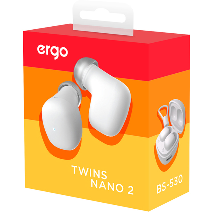 Внешний вид Гарнитура ERGO BS-530 Twins Nano 2 White (BS-530W)