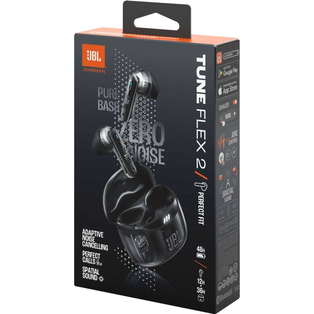 Замовити Гарнітура JBL TUNE FLEX 2 Ghost Black (JBLTFLEX2GBLK)