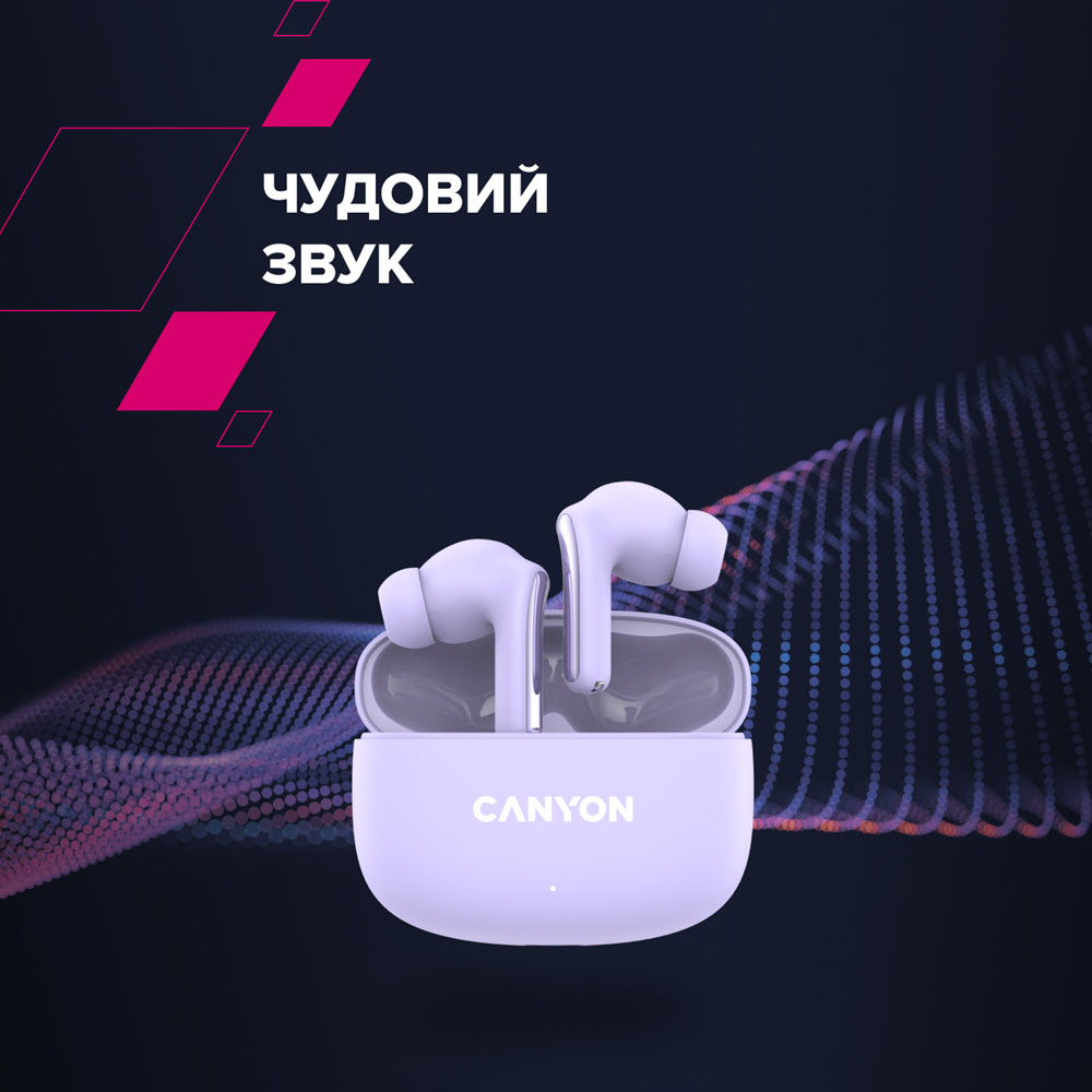 Внешний вид Гарнитура CANYON OnGo 9 Purple (CNS-TWS9P)