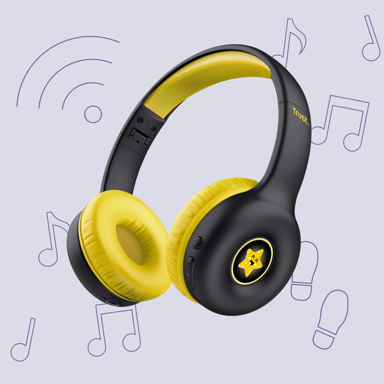 Зовнішній вигляд Гарнітура TRUST On-ear Nouna Kids Wireless Black (25405_TRUST)