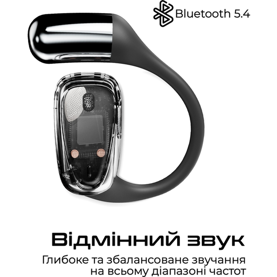 Гарнітура HIFUTURE futuremate2pro black Конструкція кісткові (проводять звук через кістки черепа)