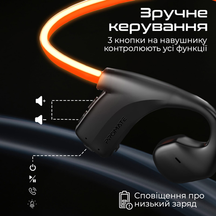 Покупка Гарнітура PROMATE RippleGlow Black (rippleglow.black)