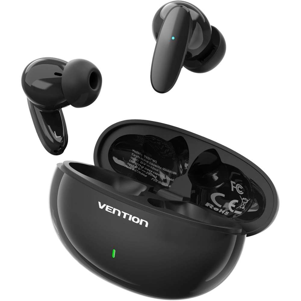 Гарнитура VENTION Elf Earbuds E01 Black (NBFB0) Дополнительно быстрая зарядка 15 минут - воспроизведение музыки 1.5 часа