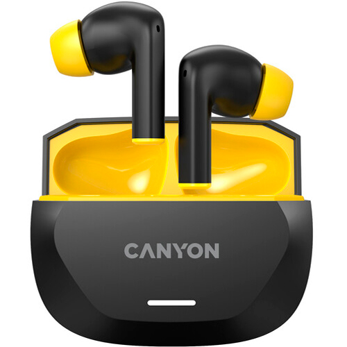 Гарнітура CANYON Hexagon 7 TWS ANC+ENC Wireless Charge Black Yellow (CNS-TWS7BY)