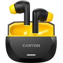 Гарнитура CANYON Hexagon 7 TWS ANC+ENC Wireless Charge Black Yellow (CNS-TWS7BY)