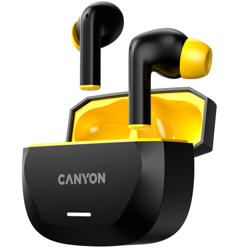 Гарнітура CANYON Hexagon 7 TWS ANC+ENC Wireless Charge Black Yellow (CNS-TWS7BY) Вид гарнітура