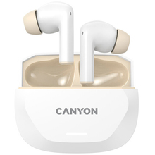 Гарнитура CANYON Hexagon 7 TWS ANC+ENC Wireless Charge White Beige (CNS-TWS7WB)