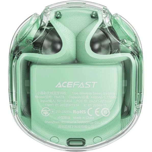 Гарнитура ACEFAST T8 Mint Green (6974316282259) Акустическое оформление закрытые