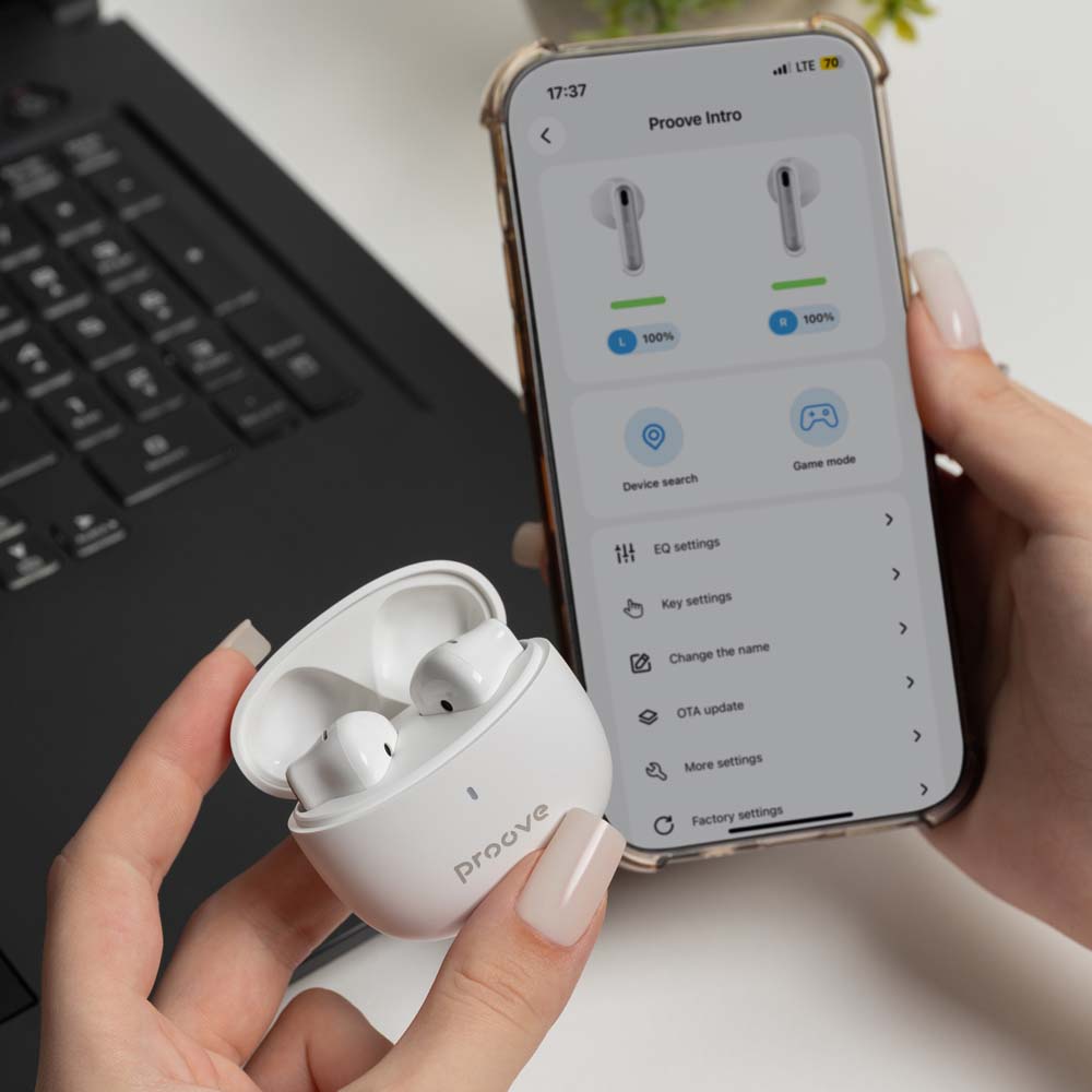 Гарнітура PROOVE Intro TWS White (TWYP53002202) Акустичне оформлення закриті